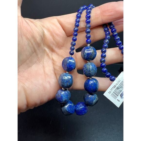 NEW lapis and sterling silver 18 inch necklace - Picture 2 of 15